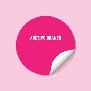 _Adesivo Redondo 3x3 cm - Branco Adesivo Vinil Branco 3x3 cm Impressão UV  Meio corte Material entregue em folhas