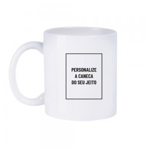 Caneca Branca Personalizada Porcelana 85x220mm Branca Sublimação  