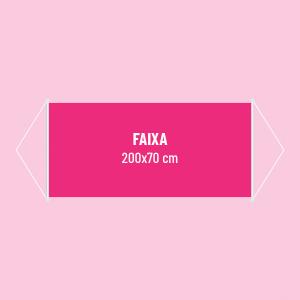 FAIXA LONA - 200X70 CM Lona com impressão UV. 200X70 cm. 4x0.  Bastão de madeira e cordão de nylon. 